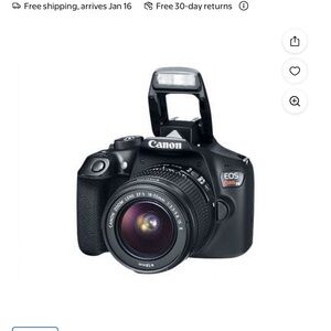 Canon EOS Rebel T6 Black Digital Camera with Flash